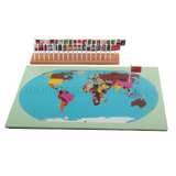 Mapa Świata z Flagami Montessori