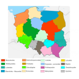 MAPA POLSKI - 130 X 100 CM - MAPA ADMINISTRACYJNA 