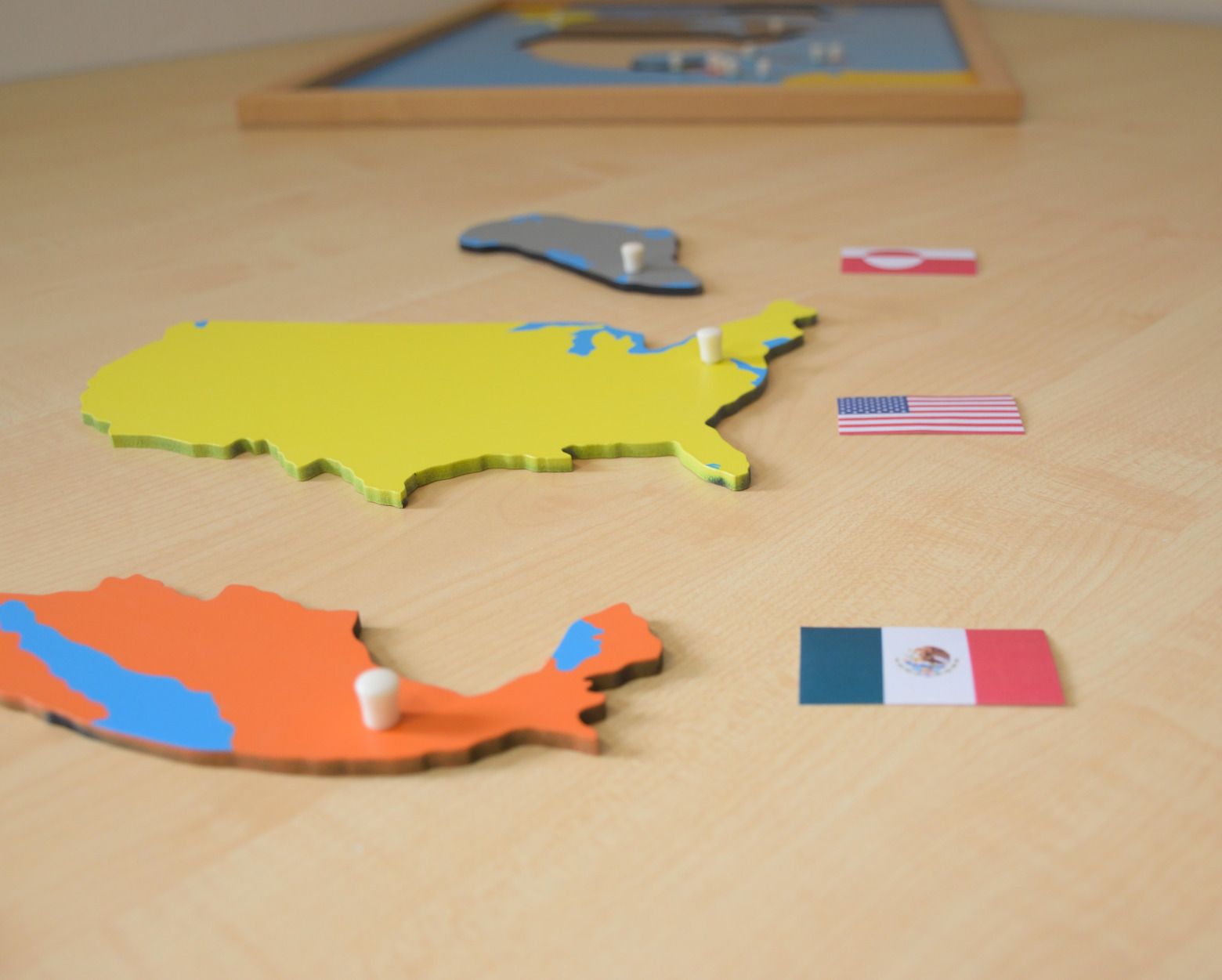  Mapa Ameryki Północnej Puzzle Bukowa Rama