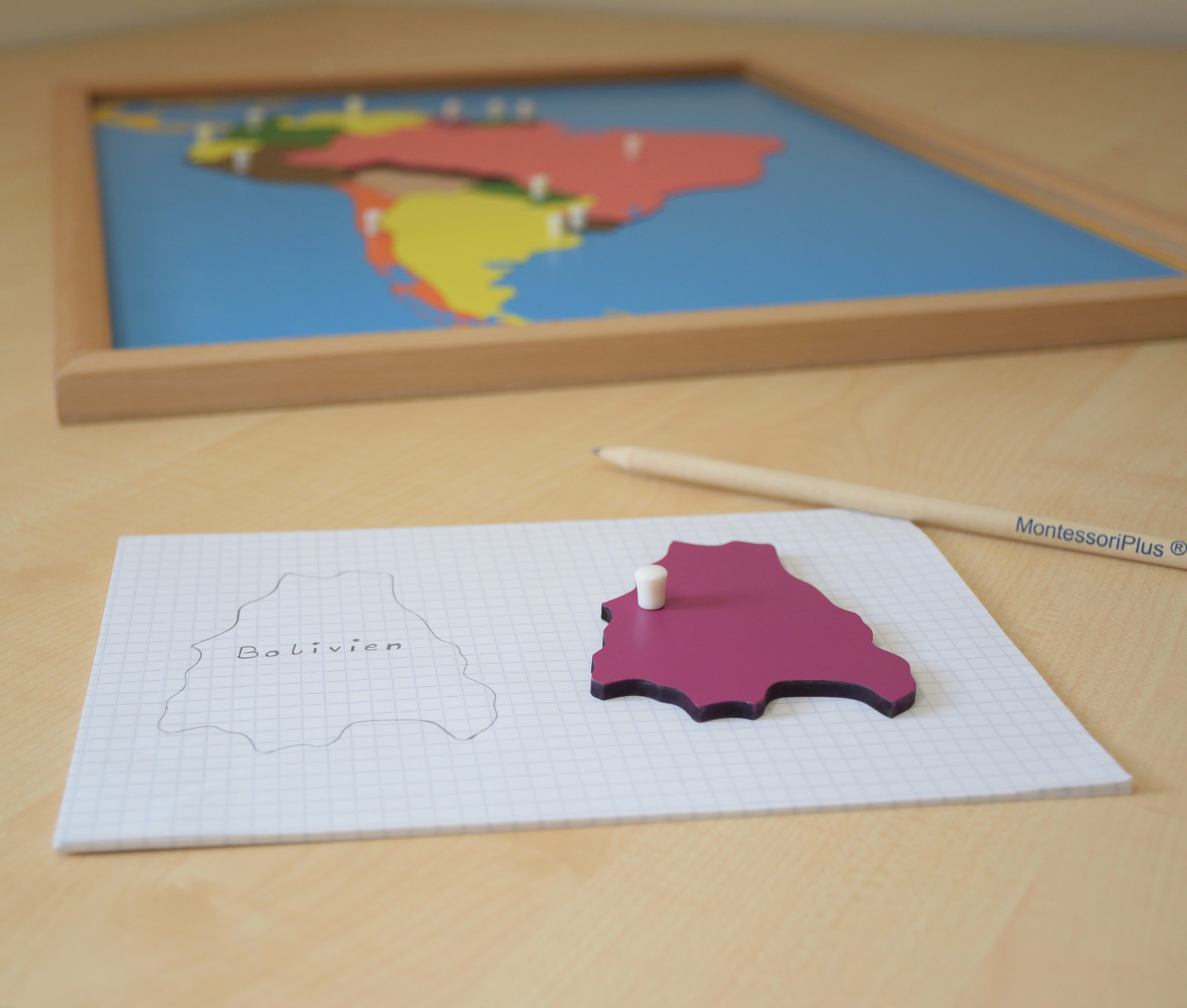  Mapa Ameryki Południowej Puzzle Bukowa Rama
