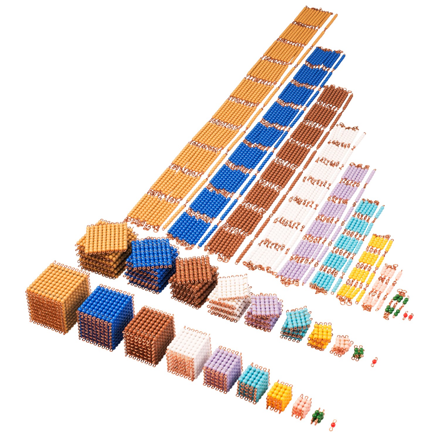 Duży Gabinet Sześcianów i Kwadratów Liczb Nienhuis Montessori Szklane