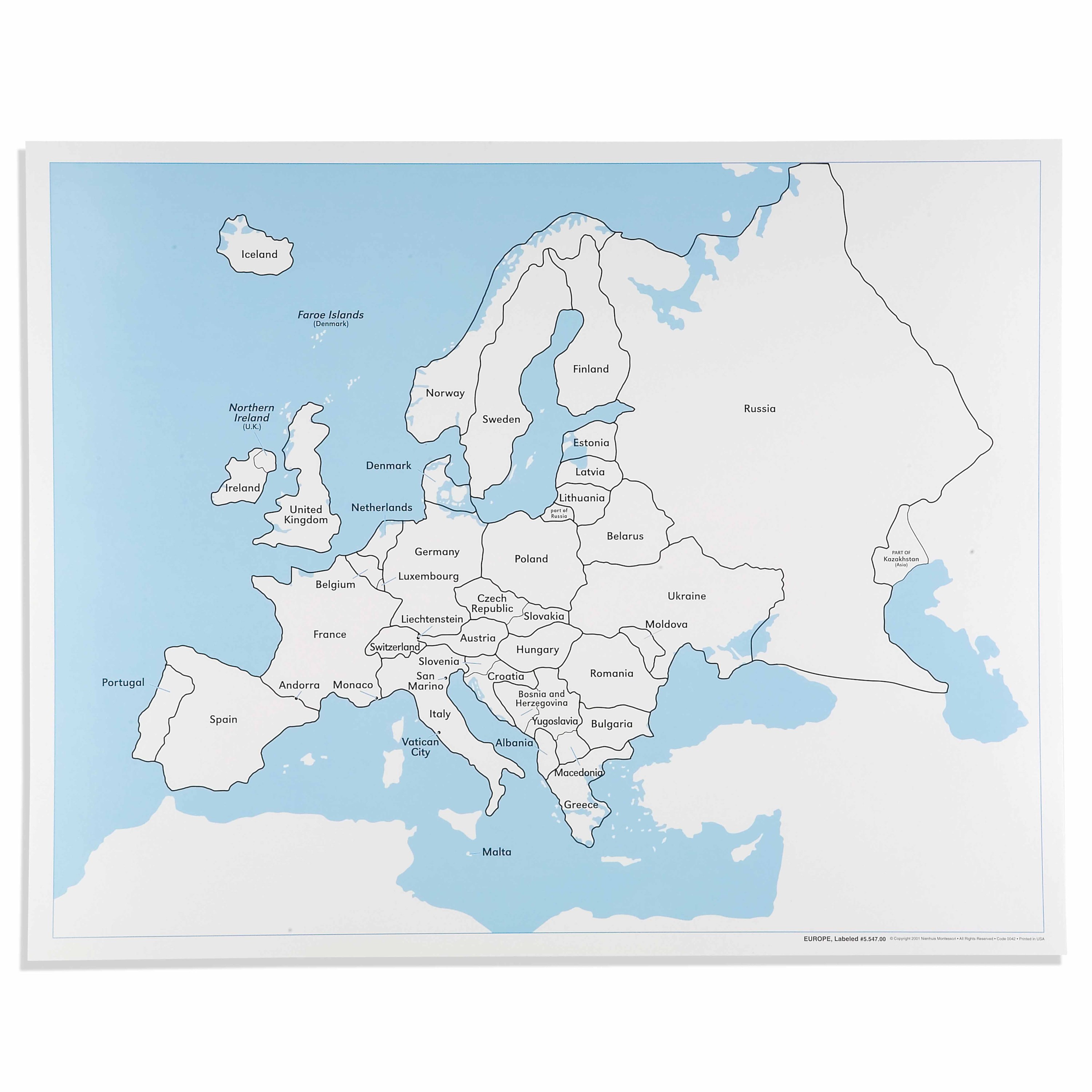 Mapa Kontrolna Europa Oznaczona Nienhuis