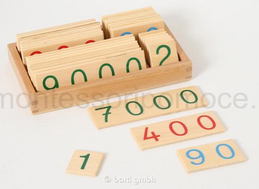 Małe Drewniane Cyfry 1-9000 w Pudełku - Premium