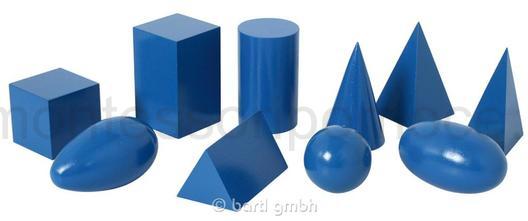 Niebieskie Bryły Geometryczne Z Podstawami - Premium