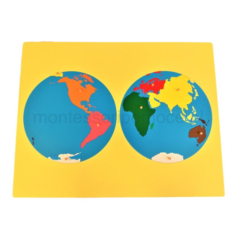 Mapa Świata - Dwie Półkule Premium Montessori