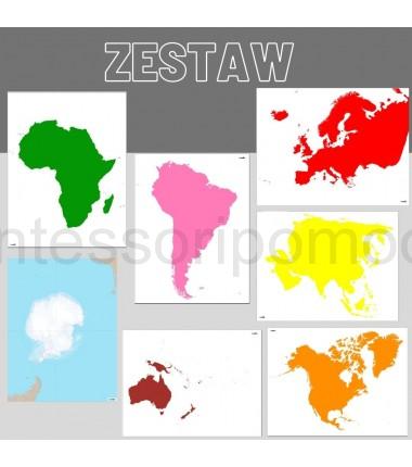 ZESTAW MAP  50 X 65 CM - KONTYNENTY