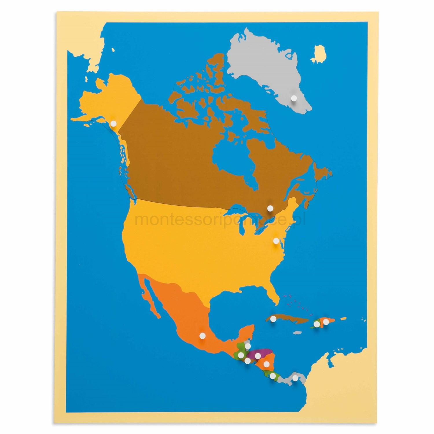 Mapa Ameryka Północna Nienhuis Montessori