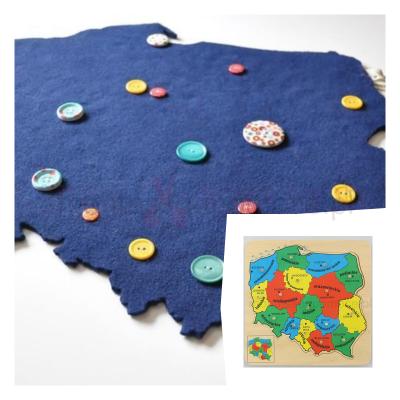 Guzikowa Mapa Polski + Mapa Polski Puzzle