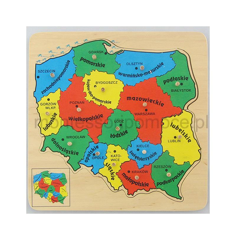 Guzikowa Mapa Polski + Mapa Polski Puzzle
