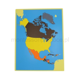 Mapa Ameryki Północnej  Puzzle Montessori