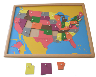 Mapa USA  Puzzle Bukowa Rama