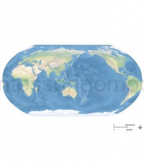 KRAJOBRAZOWA MAPA ŚWIATA  130X100 CM