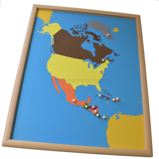  Mapa Ameryki Północnej Puzzle Bukowa Rama