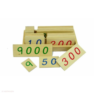 Małe drewniane karty do liczenia 1-9000 Montessori